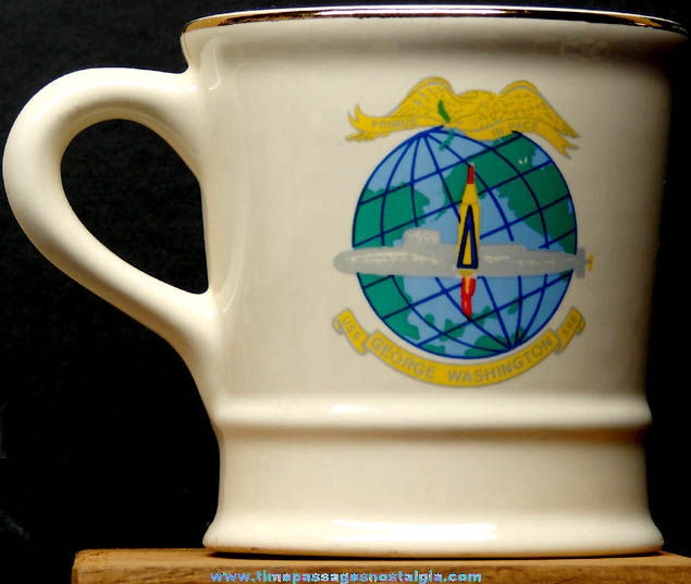 Old United States Navy U.S.S. George Washington SSBN-598 Submarine Advertising Ceramic or Porcelain Coffee Cup
