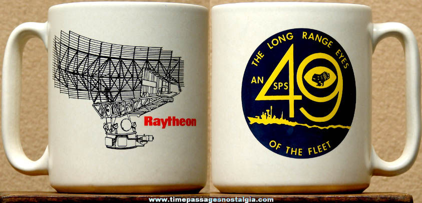 Old United States Navy Raytheon AN SPS 49 Radar Advertising Ceramic or Porcelain Coffee Cup