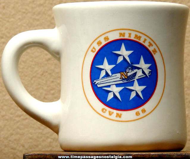 Old United States Navy U.S.S. Nimitz CVN-68 Advertising Ceramic or Porcelain Coffee Cup