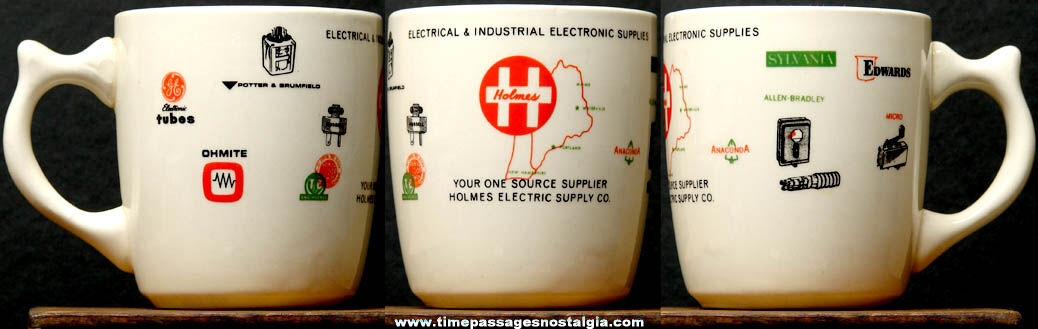 Old Holmes Electrical & Industrial Electronic Supplies Advertising Ceramic or Porcelain Coffee Cup