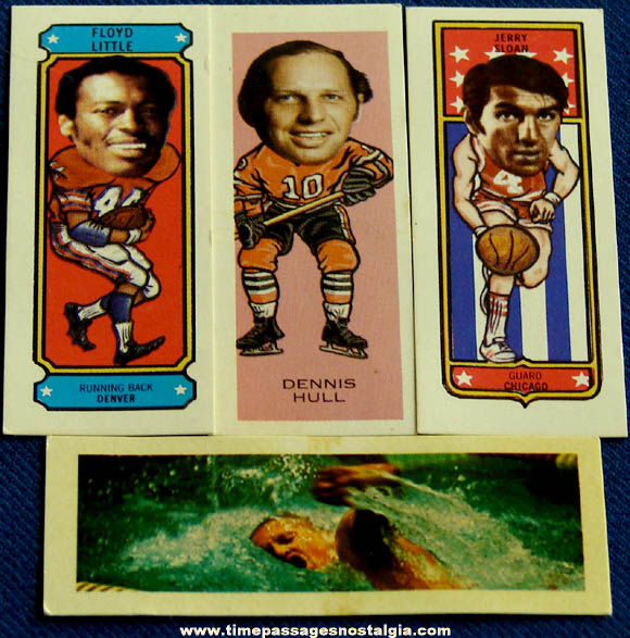 (4) Different 1970s Sugar Daddy Candy Premium Sports Trading Cards