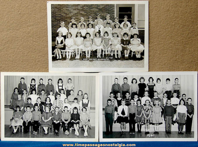 (3) 1960 - 1962 Northwest School Leominster Massachusetts Black & White Class Photographs