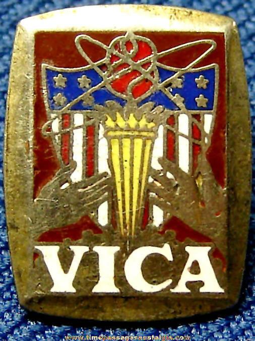 Old Enameled Vocational Industrial Clubs of America VICA Membership Pin