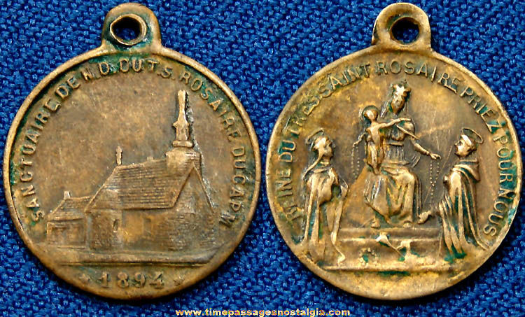 1894 Notre Dame Church Quebec Canada Religious Medallion
