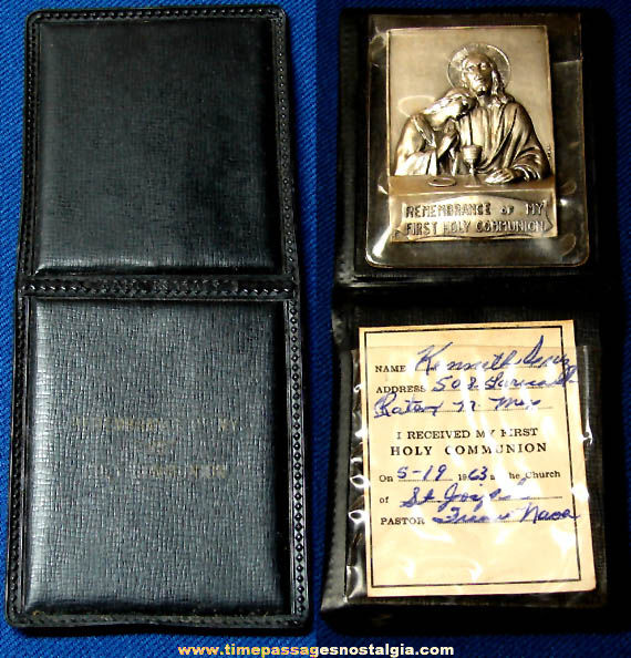 1963 Catholic or Christian First Holy Communion Religious Souvenir Holder