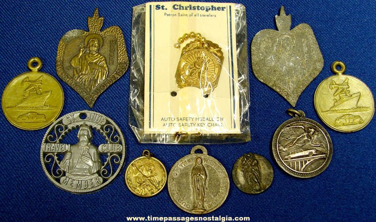 (10) Old Saint Christopher Transportation Safety Religious Medallions