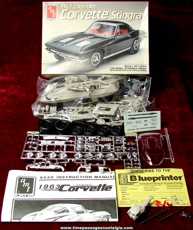 Boxed AMT ERTL 1963 Chevrolet Corvette Stingray Car Model Kit