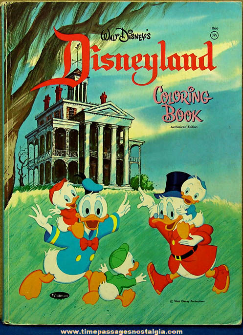 1969 Walt Disney Disneyland Cartoon Character Children’s Coloring Book