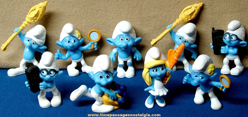 (9) 2011 & 2013 Smurf McDonald’s Premium Cartoon or Comic Character Figures