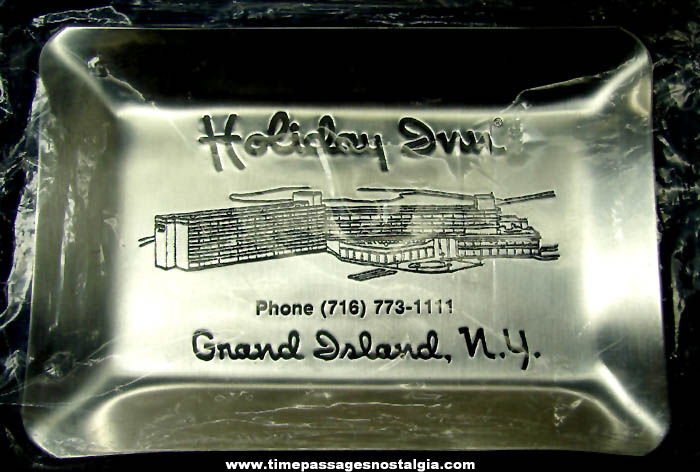 Old Unopened Grand Island New York Holiday Inn Advertising Souvenir Metal Tray