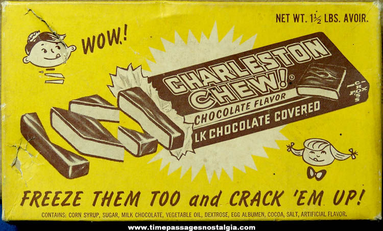 1964 Charleston Chew Candy Bar Advertising Store Display Box