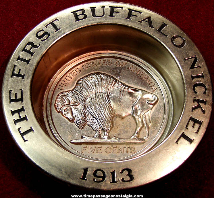 Old Avon First Buffalo Nickel United States Coin 1913 Metal Soap Dish