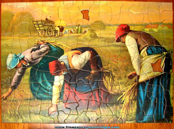 Old Boxed Tuco Workshops The Gleaners Art Picture Jig Saw Puzzle