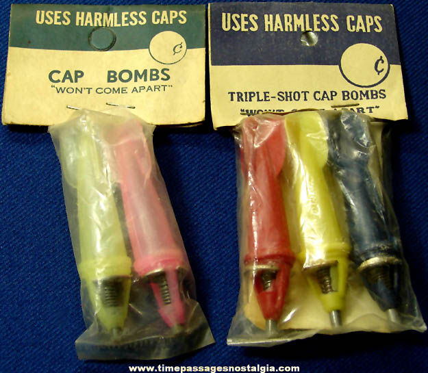 (5) Colorful Old Unopened Novelty Toy Cap Bombs