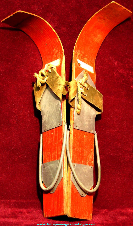 Small Old Pair of Wooden Children’s Toy Skis