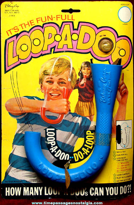 Carded & Unused 1973 Loop-A-Doo Skill Toy Marble Game
