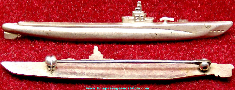 Old United States Navy Electric Boat Submarine Metal Jewelry Pin