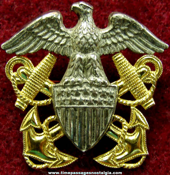 United States Navy Officer Sterling Silver & Gold Filled Insignia Pin