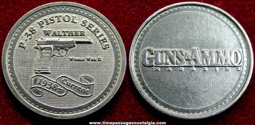 Guns & Ammo Magazine P-38 Pistol Series Advertising Premium Token Coin