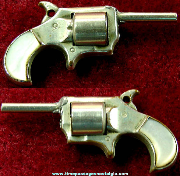 Old Miniature Metal Toy Revolver Pistol Gun Charm