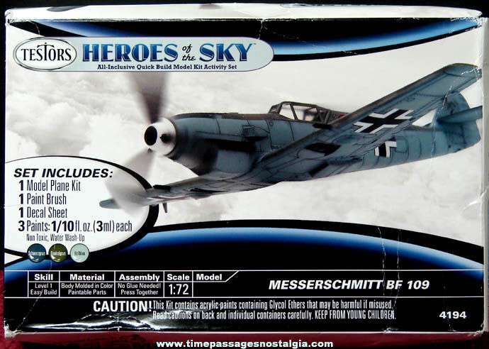 Unbuilt 2010 German Messerschmitt BF 109 Testors Airplane Model Kit