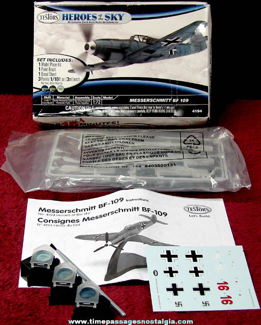 Unbuilt 2010 German Messerschmitt BF 109 Testors Airplane Model Kit