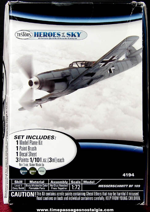 Unbuilt 2010 German Messerschmitt BF 109 Testors Airplane Model Kit