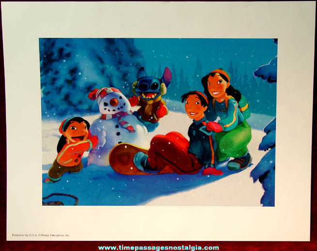 Colorful Walt Disney Lilo & Stitch Character Lithographed Portfolio Set with (4) Movie Scene Prints