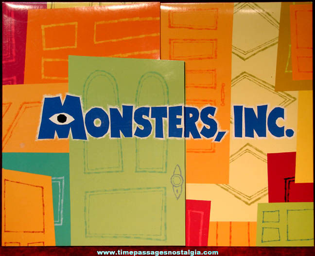 Colorful Walt Disney  Pixar Monsters Inc. Character Lithographed Portfolio Set with (4) Movie Scene Prints