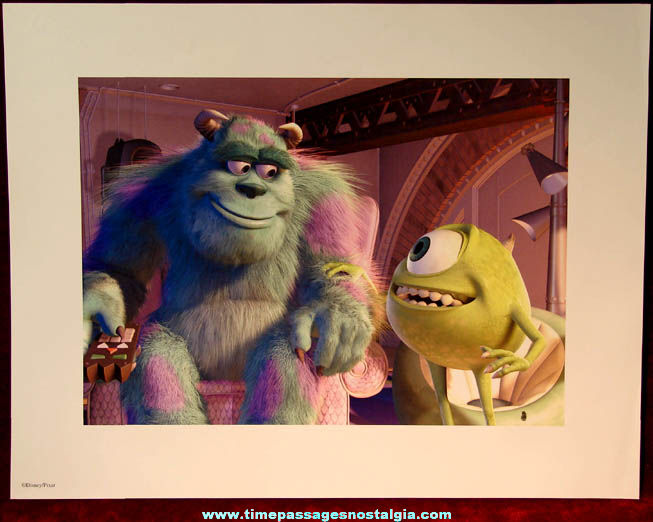 Colorful Walt Disney  Pixar Monsters Inc. Character Lithographed Portfolio Set with (4) Movie Scene Prints