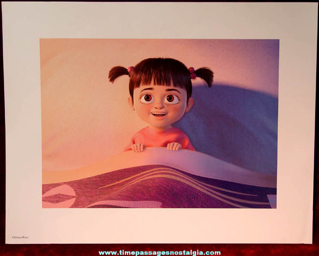 Colorful Walt Disney  Pixar Monsters Inc. Character Lithographed Portfolio Set with (4) Movie Scene Prints