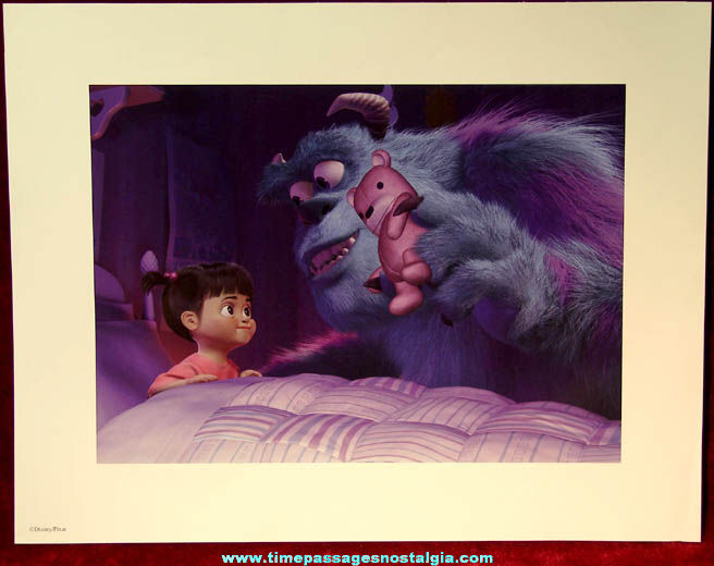 Colorful Walt Disney  Pixar Monsters Inc. Character Lithographed Portfolio Set with (4) Movie Scene Prints