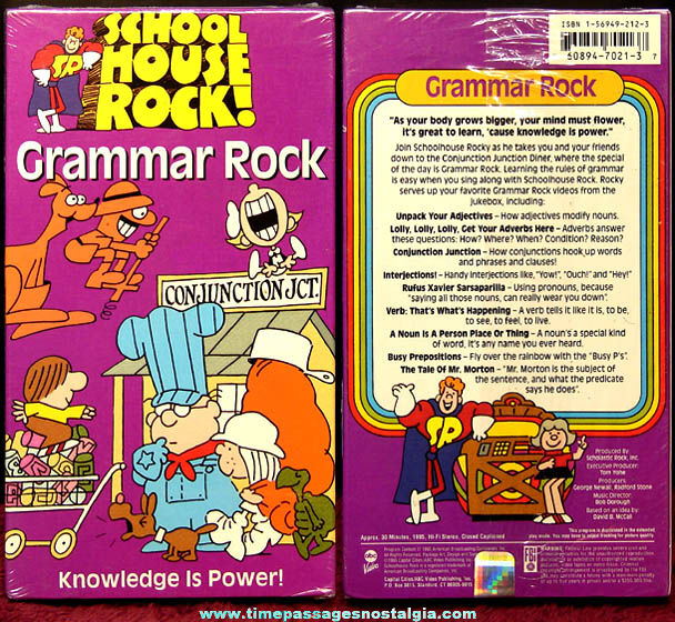 Unopened 1995 School House Rock Grammar Rock VHS Video Tape