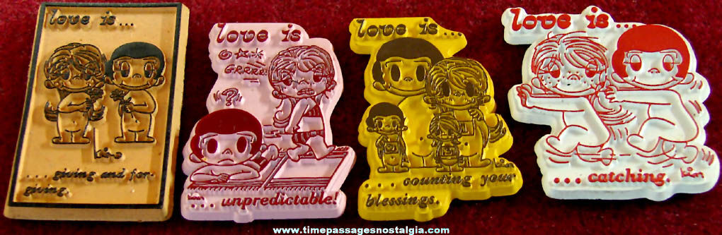 (4) Different 1970 Kim LOVE IS... Comic Strip Character Magnets