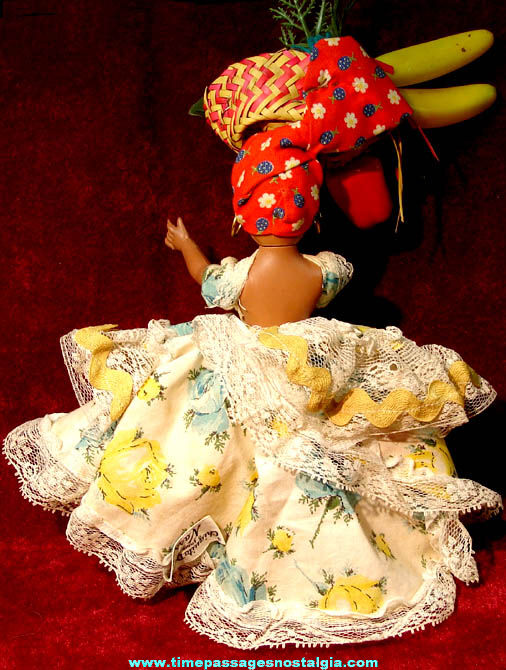 Old Nassau Bahamas Advertising Souvenir Chiquita Toy Doll with Fruit Hat