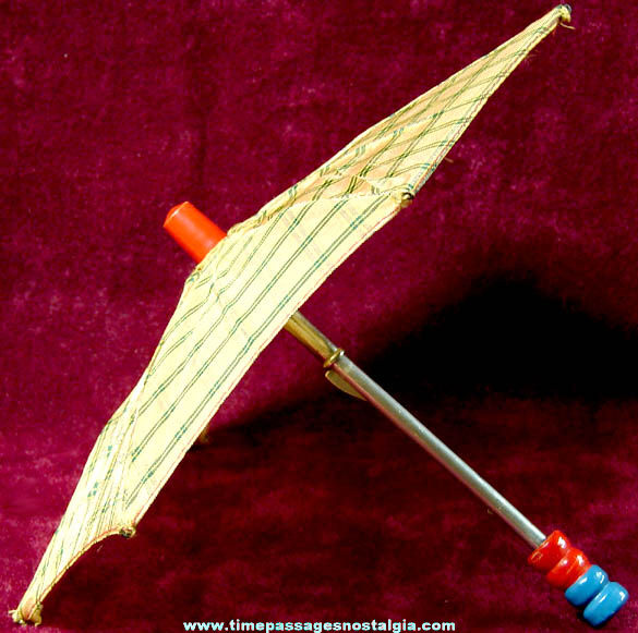 Colorful Old Miniature Toy Doll Parasol or Umbrella