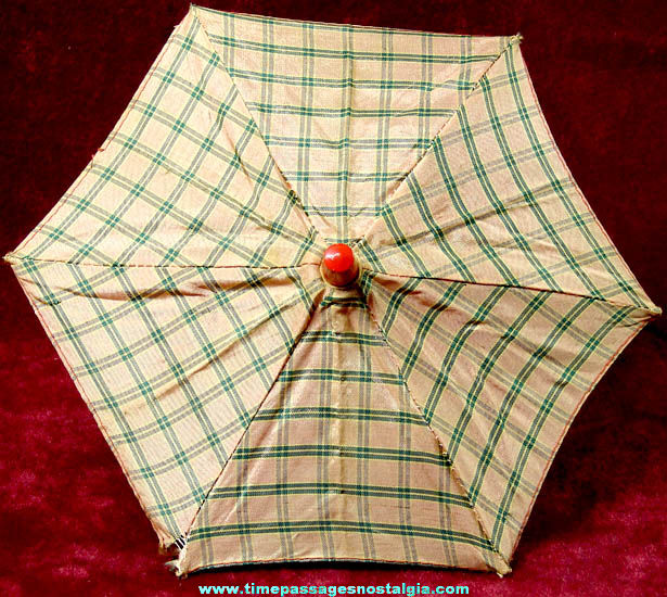 Colorful Old Miniature Toy Doll Parasol or Umbrella