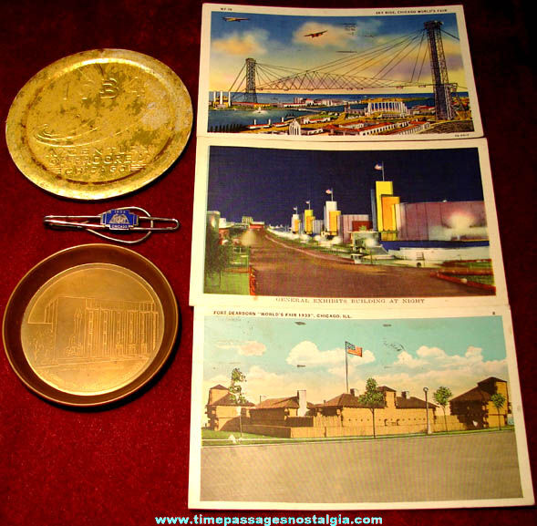 (6) Small 1933 - 1934 Century of Progress Chicago World’s Fair Advertising Souvenir Items