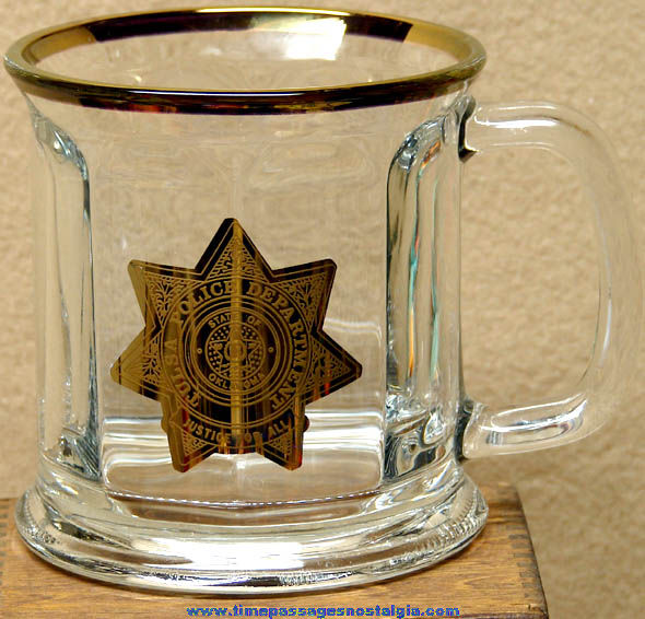 Tulsa Oklahoma Police Department Gold Imprinted Glass Coffee Cup