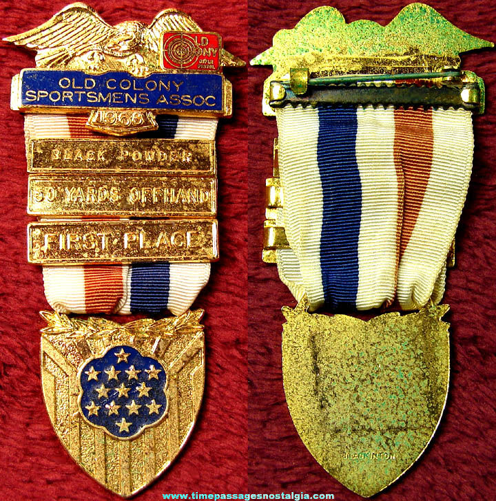 1968 Old Colony Sportsmens Association Enameled Medal with Award Bars