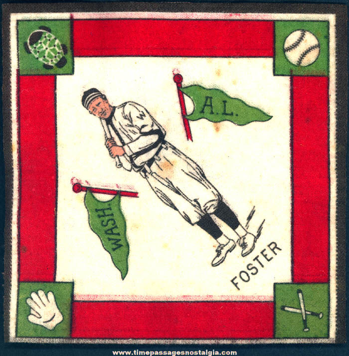 1914 Washington Senators Eddie Foster Baseball Player Tobacco Premium Blanket or Felt