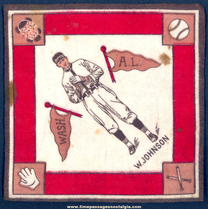 1914 Washington Senators Walter Johnson Baseball Player Tobacco Premium Blanket or Felt