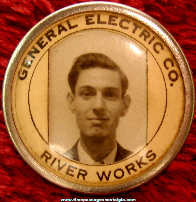 Old General Electric River Works Employee Photo Identification Badge