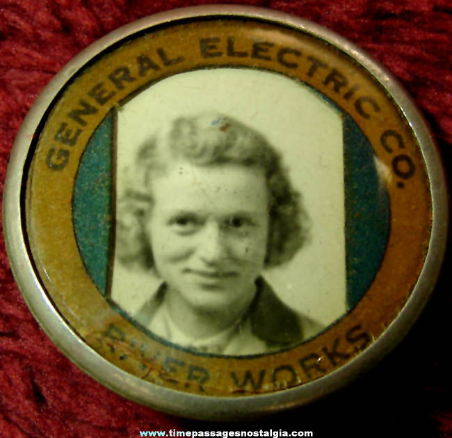 Old General Electric River Works Employee Photo Identification Badge