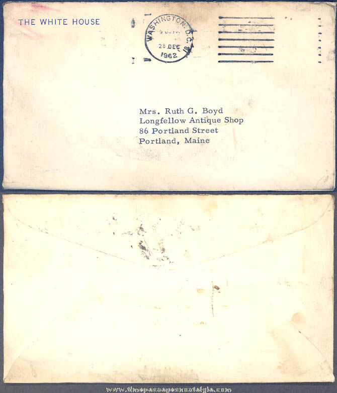 1962 Jacqueline Kennedy White House Refurnishing Rejection Letter with Envelope