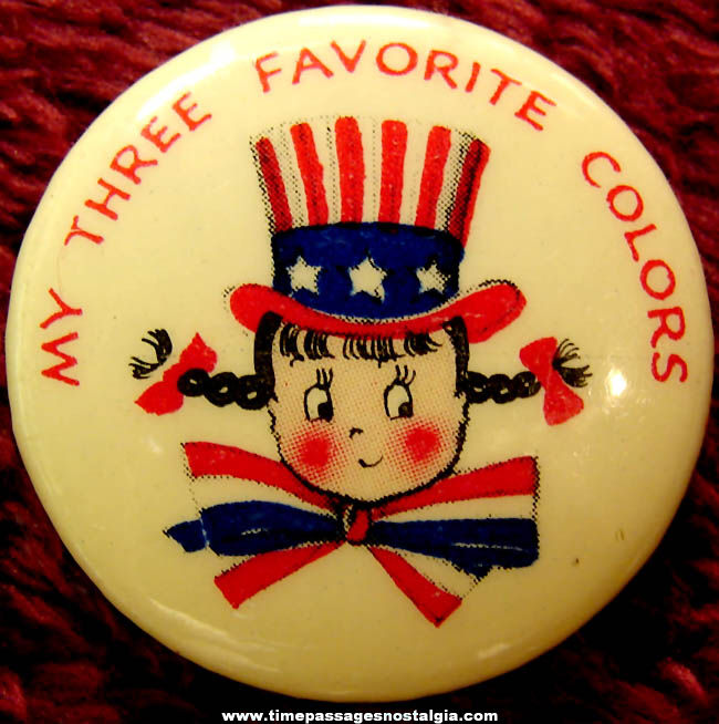 Old Patriotic Norcross Greeting Cards Advertising Premium Celluloid Pin Back Button