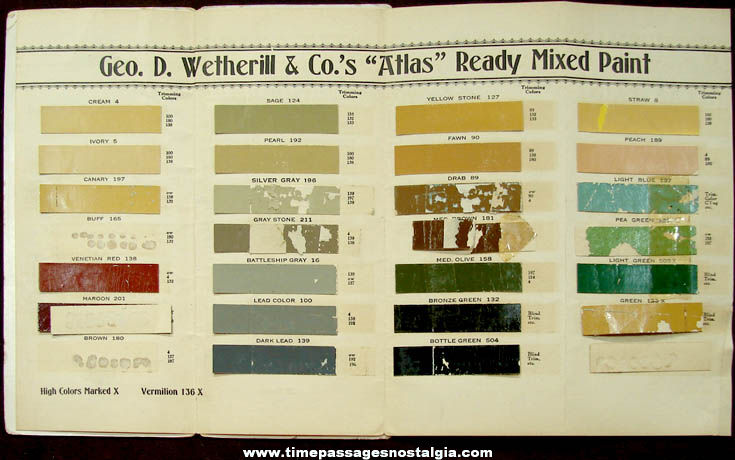 Old Wetherill’s Atlas Paint Advertising Brochure with Samples