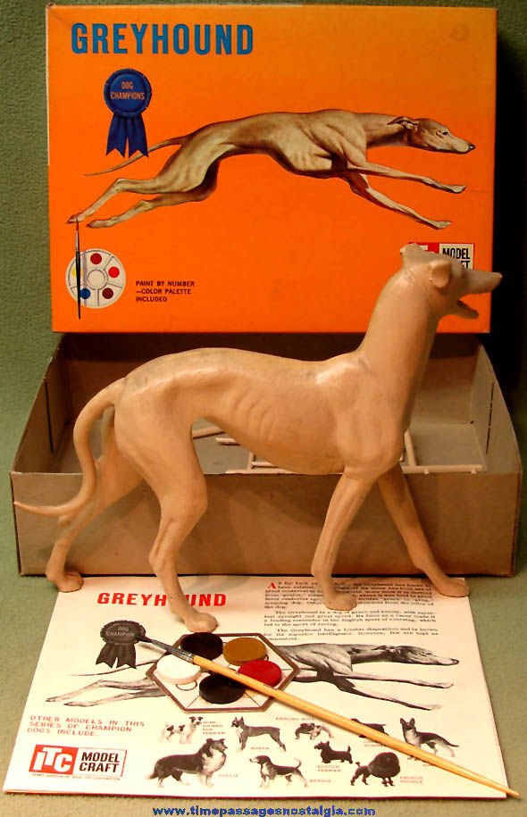 Old Boxed Ideal Toy Corporation Greyhound Dog Champions Model Kit