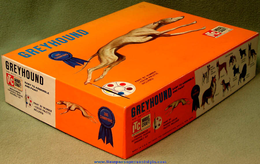 Old Boxed Ideal Toy Corporation Greyhound Dog Champions Model Kit