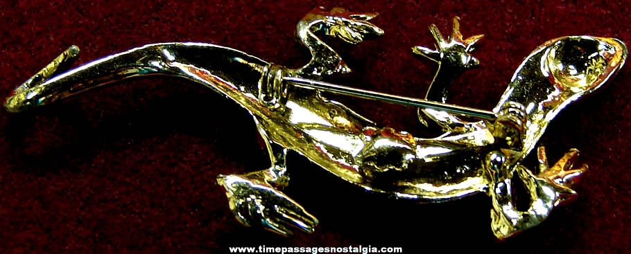 Small Old Metal Lizard Animal Figurine Jewelry Pin